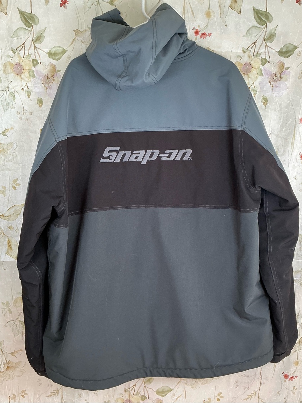 Snap-on Men’s XXL Insulated Hooded Work Jacket Black Gray Heavy Duty